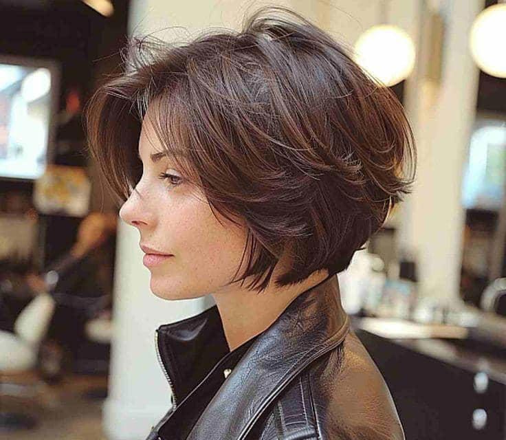 Tampil Slim Dengan Layered Bob Untuk Wajah Bulat
